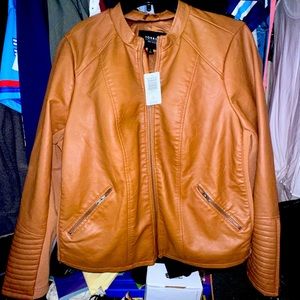 BNWT Faux Leather Collarless Moro Jacket